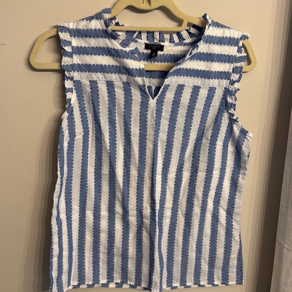 Talbots Small Petite Striped Shell - worn once